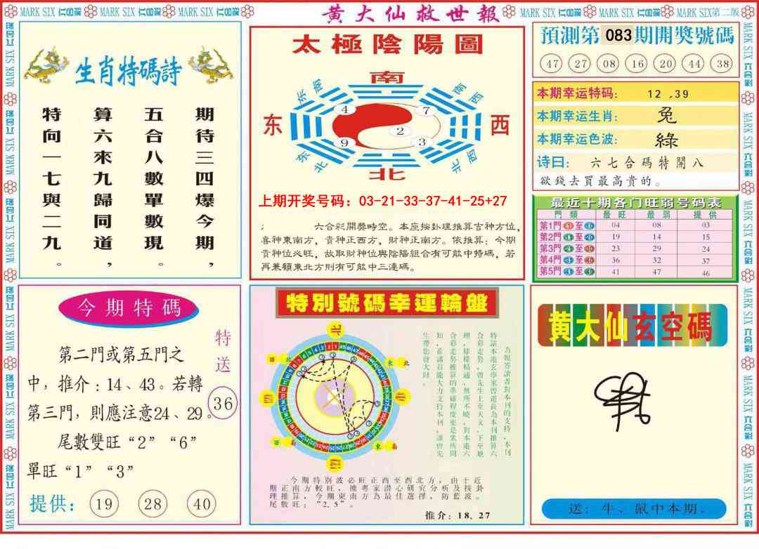 083期新黄大仙救世B[图]